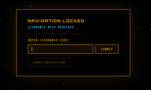 Navigation locked — clearance beta required